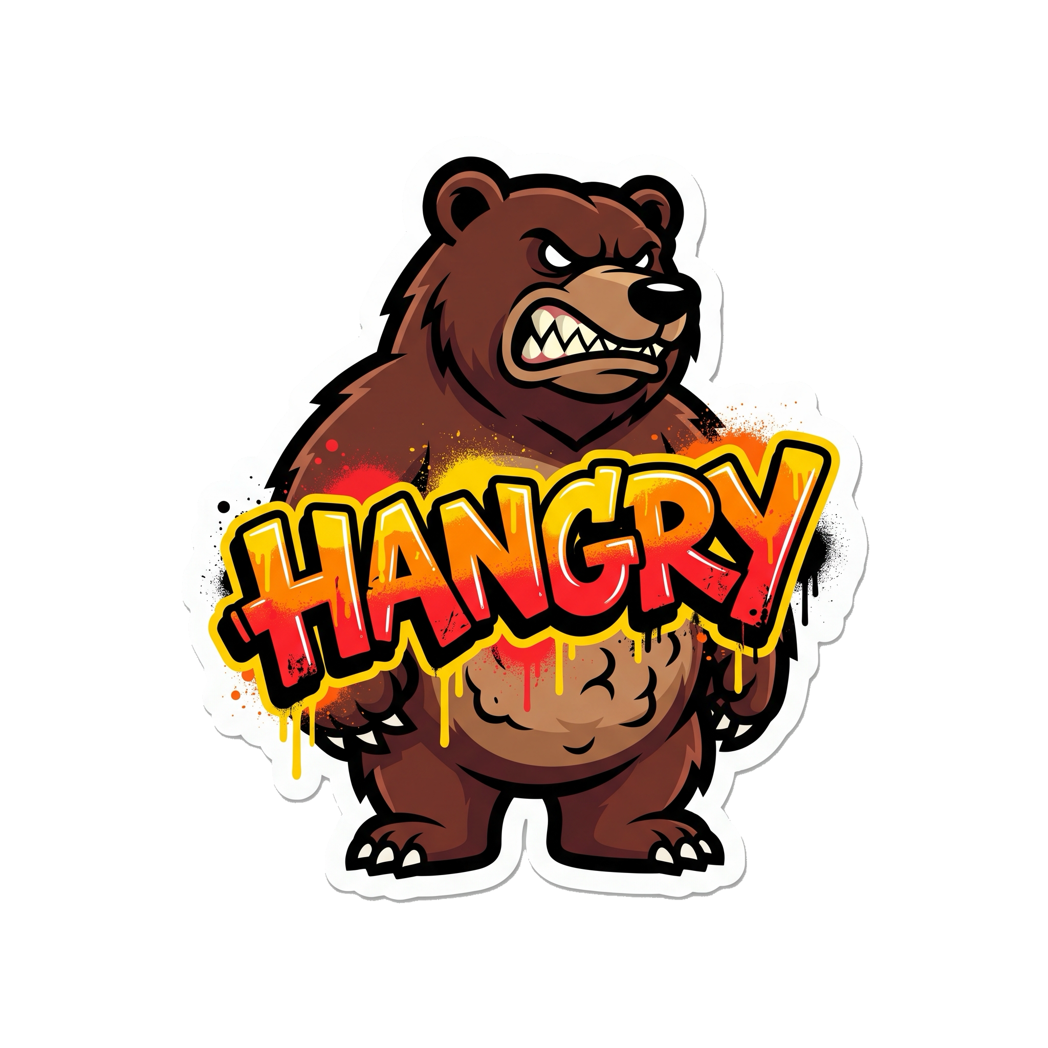 Hangry Sticker — Stickatude UV-printed die-cut sticker