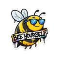 Bee Yourself Sticker — Stickatude UV-printed sticker
