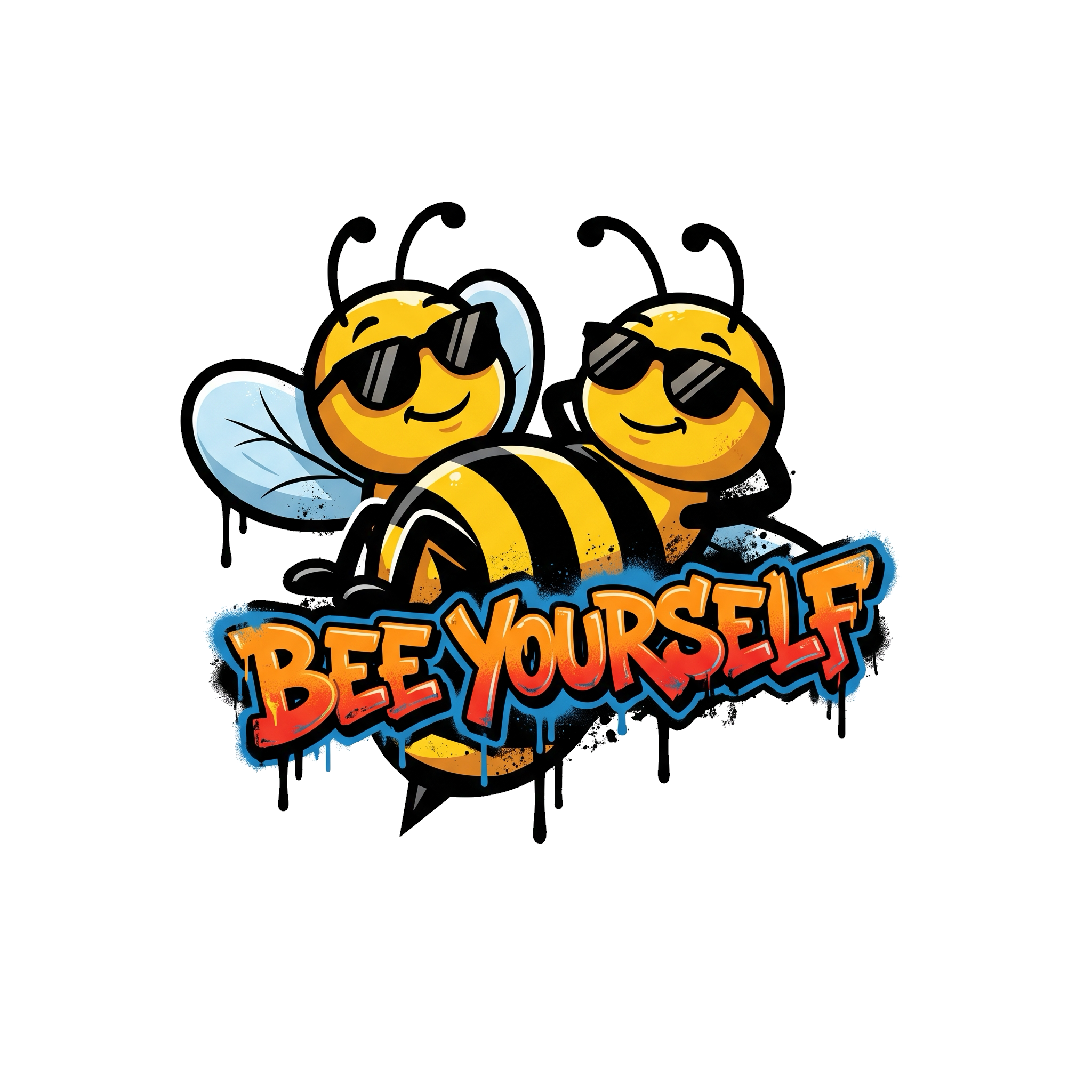 Bee Yourself Sticker — Stickatude UV-printed die-cut sticker