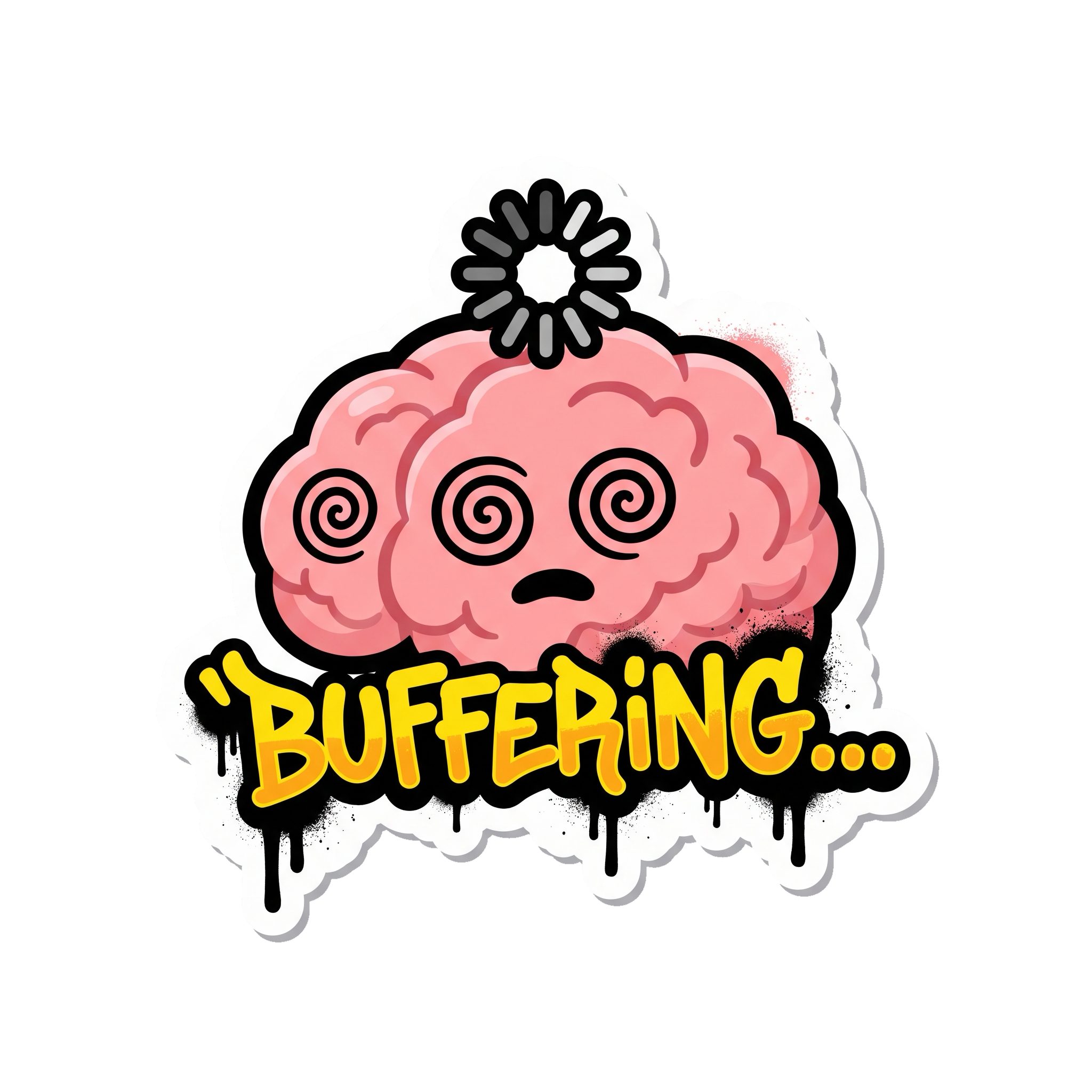 Buffering... Sticker — Stickatude UV-printed die-cut sticker