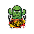 Hug At Your Own Risk Sticker — Stickatude UV-printed die-cut sticker