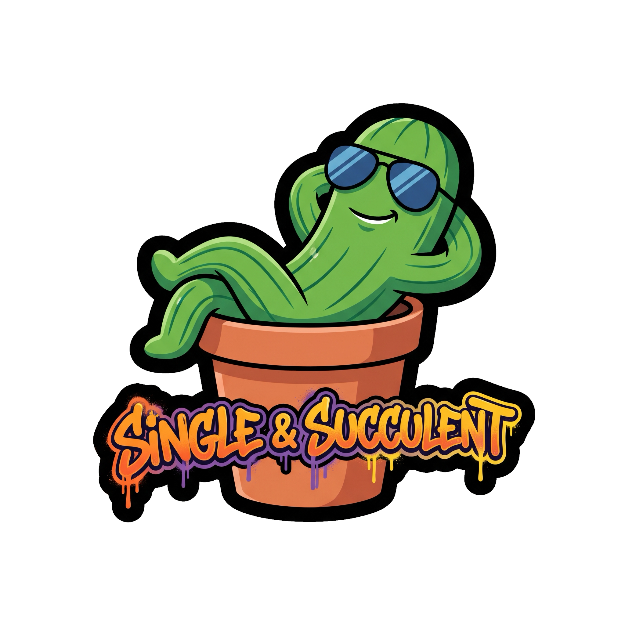 Single & Succulent Sticker — Stickatude UV-printed die-cut sticker