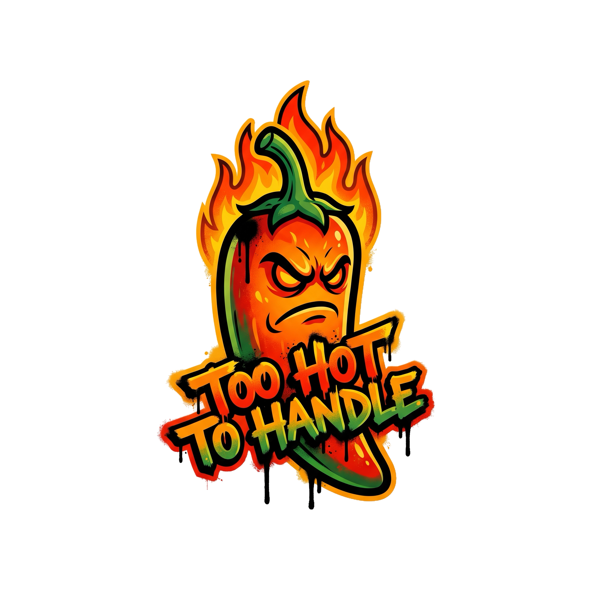 Too Hot To Handle Sticker — Stickatude UV-printed die-cut sticker