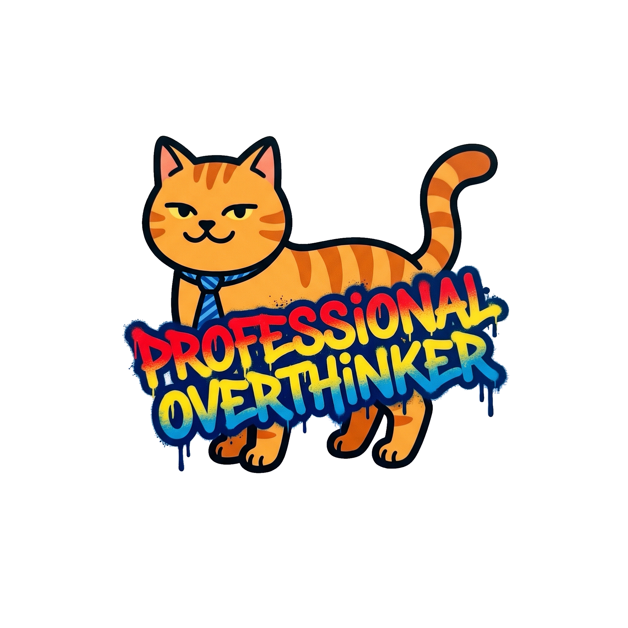 Professional Overthinker Sticker — Stickatude UV-printed die-cut sticker