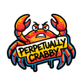 Perpetually Crabby Sticker — Stickatude UV-printed die-cut sticker