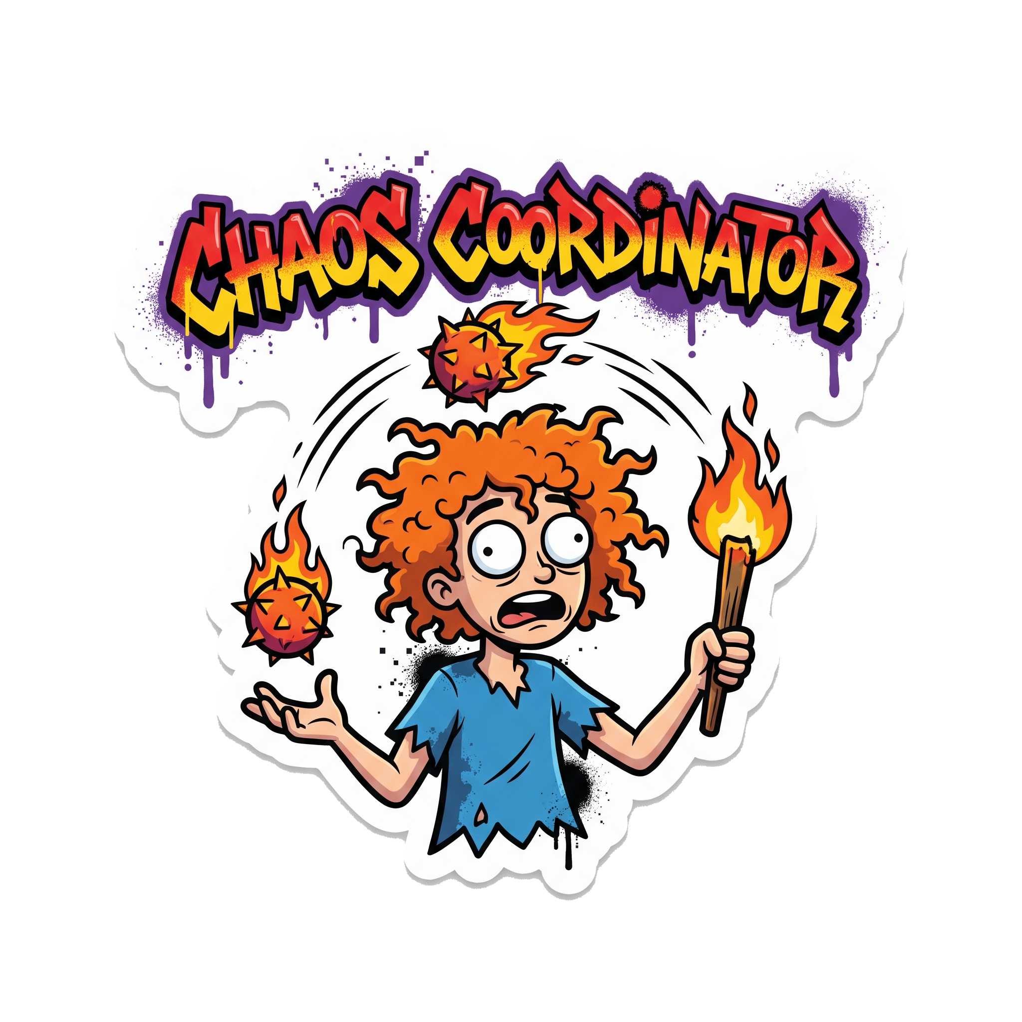 Chaos Coordinator Sticker — Stickatude UV-printed die-cut sticker