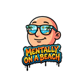 Mentally on a Beach Sticker — Stickatude UV-printed die-cut sticker