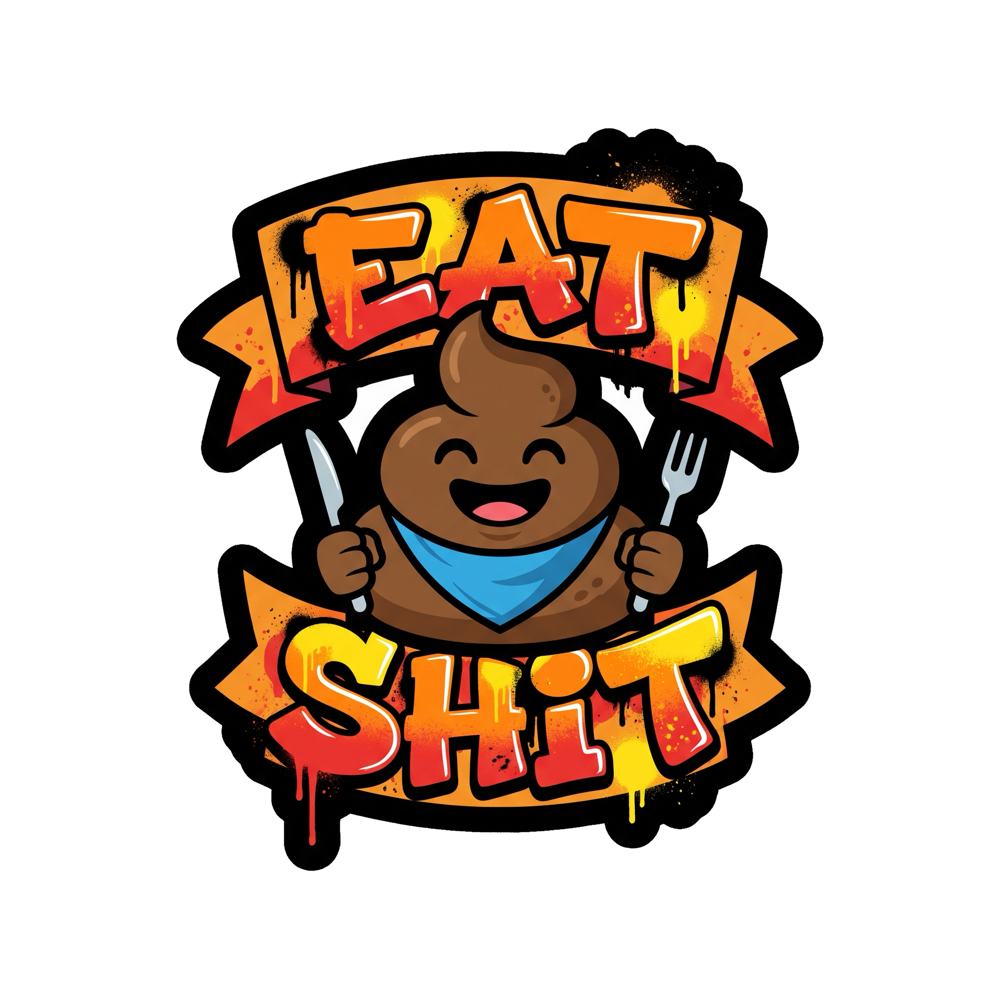 Eat Sh*t Sticker — Stickatude UV-printed die-cut sticker