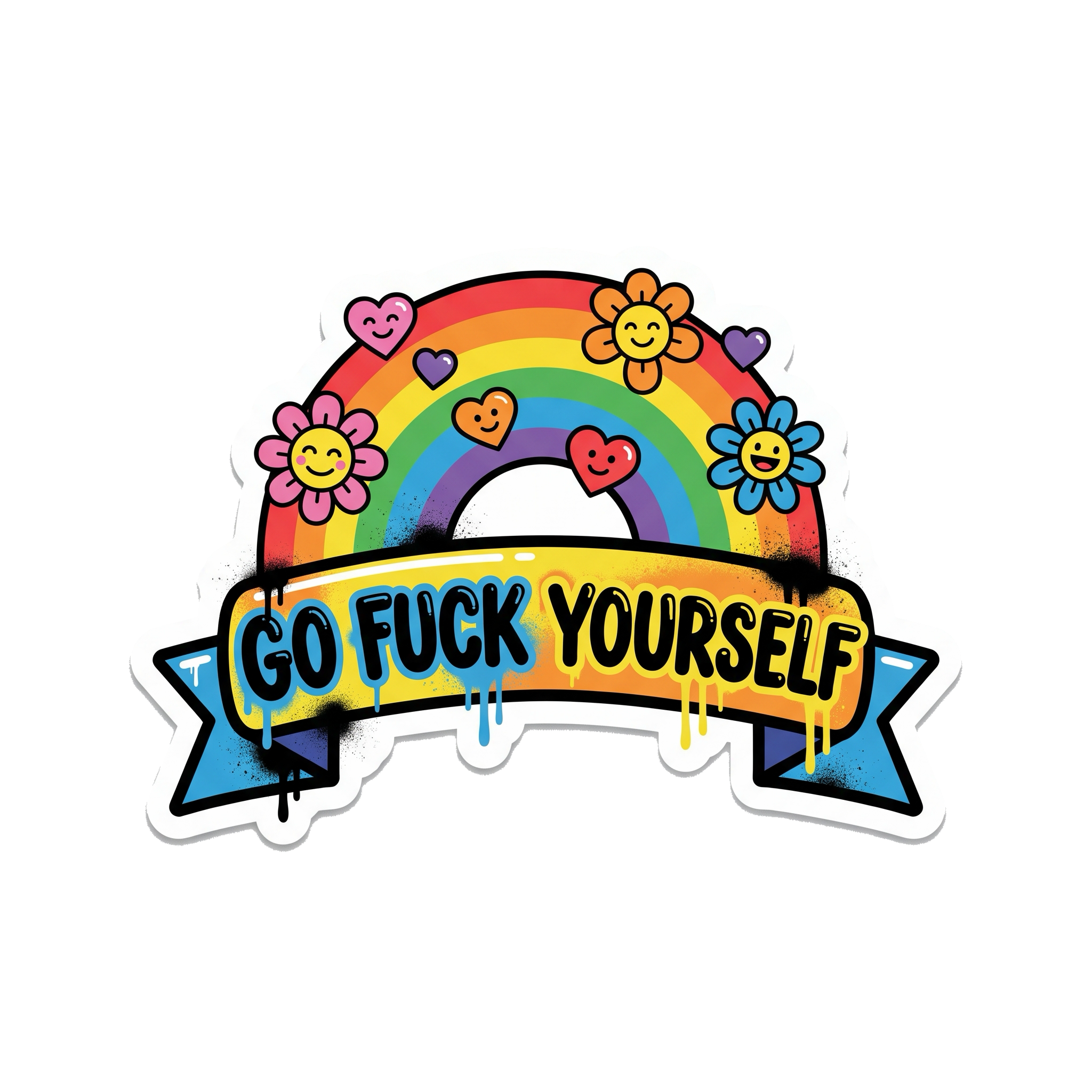 Go F*ck Yourself (Nicely) Sticker — Stickatude UV-printed die-cut sticker