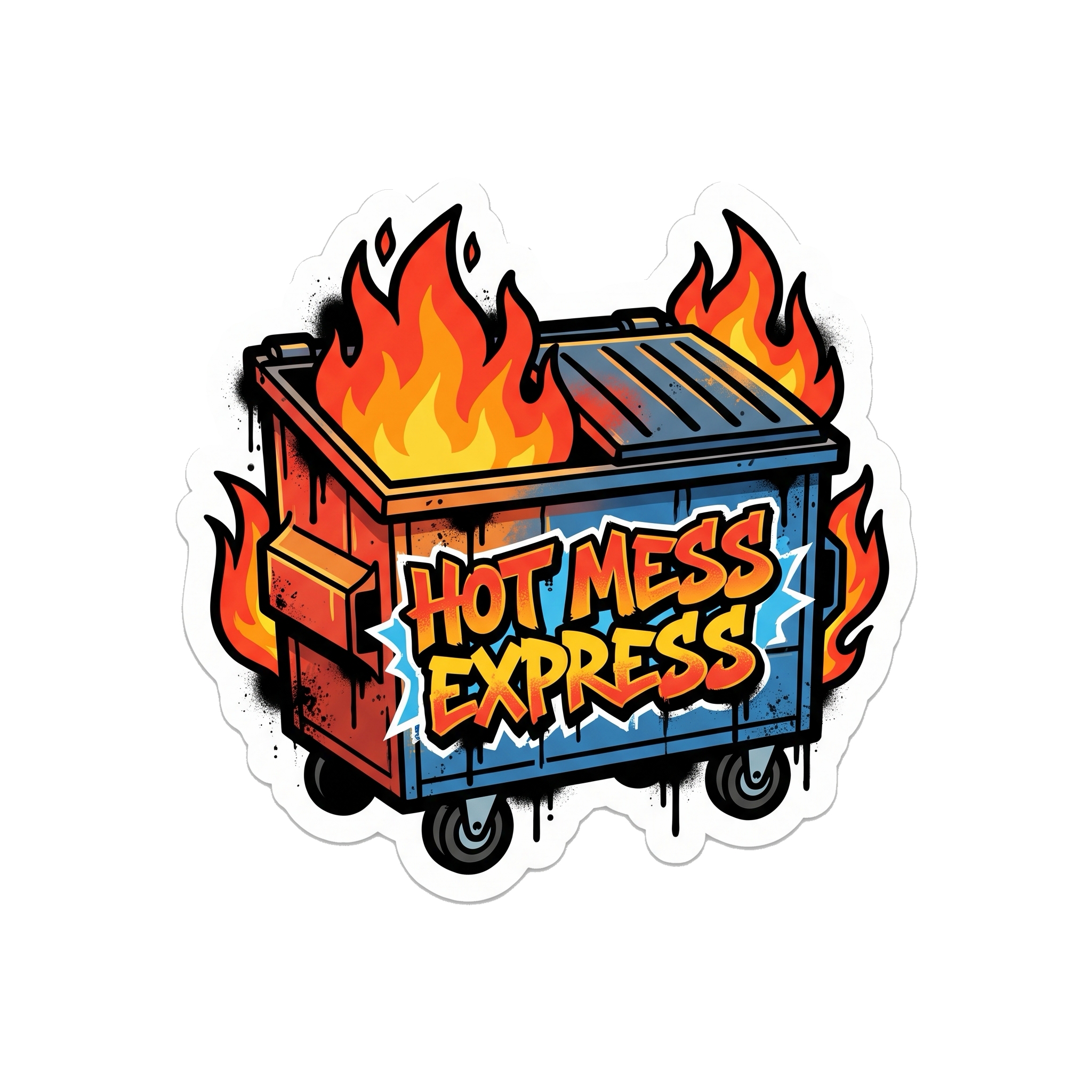 Hot Mess Express Sticker — Stickatude UV-printed die-cut sticker
