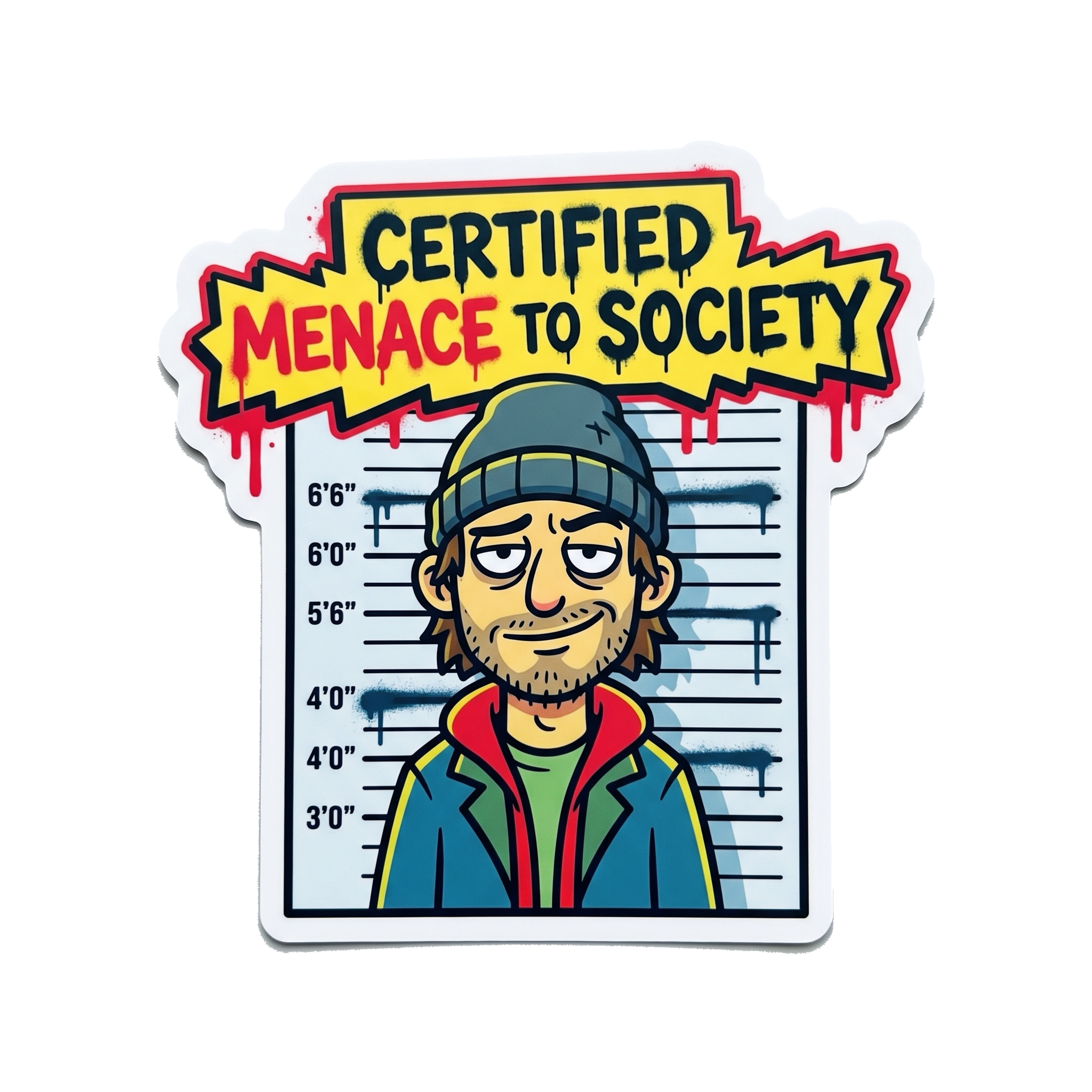 Certified Menace Sticker — Stickatude UV-printed die-cut sticker