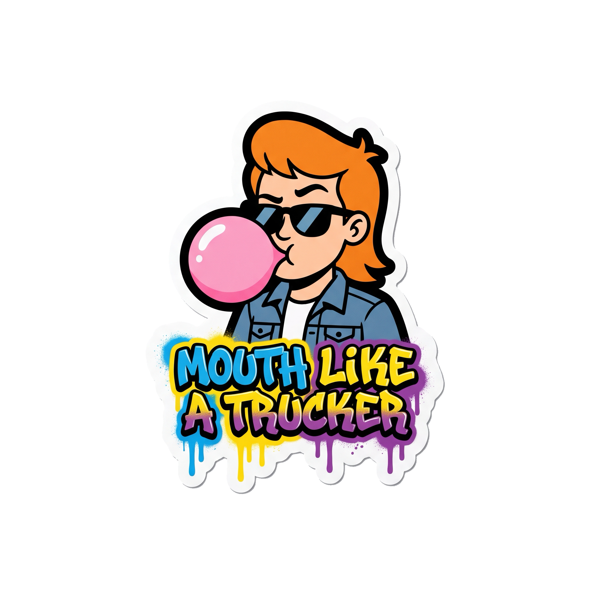 Mouth Like a Trucker Sticker — Stickatude UV-printed die-cut sticker