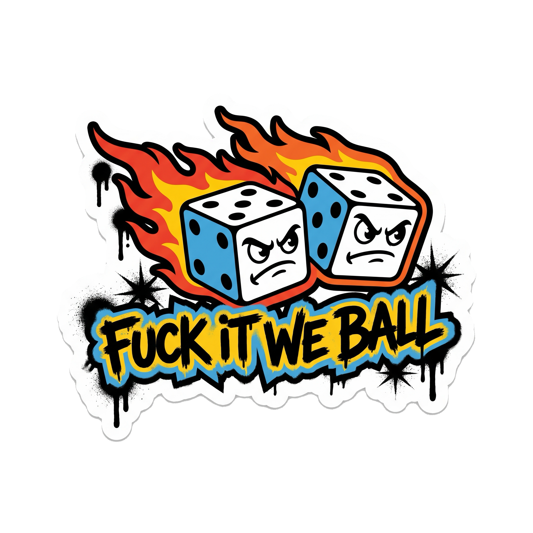 F*ck It, We Ball Sticker — Stickatude UV-printed die-cut sticker