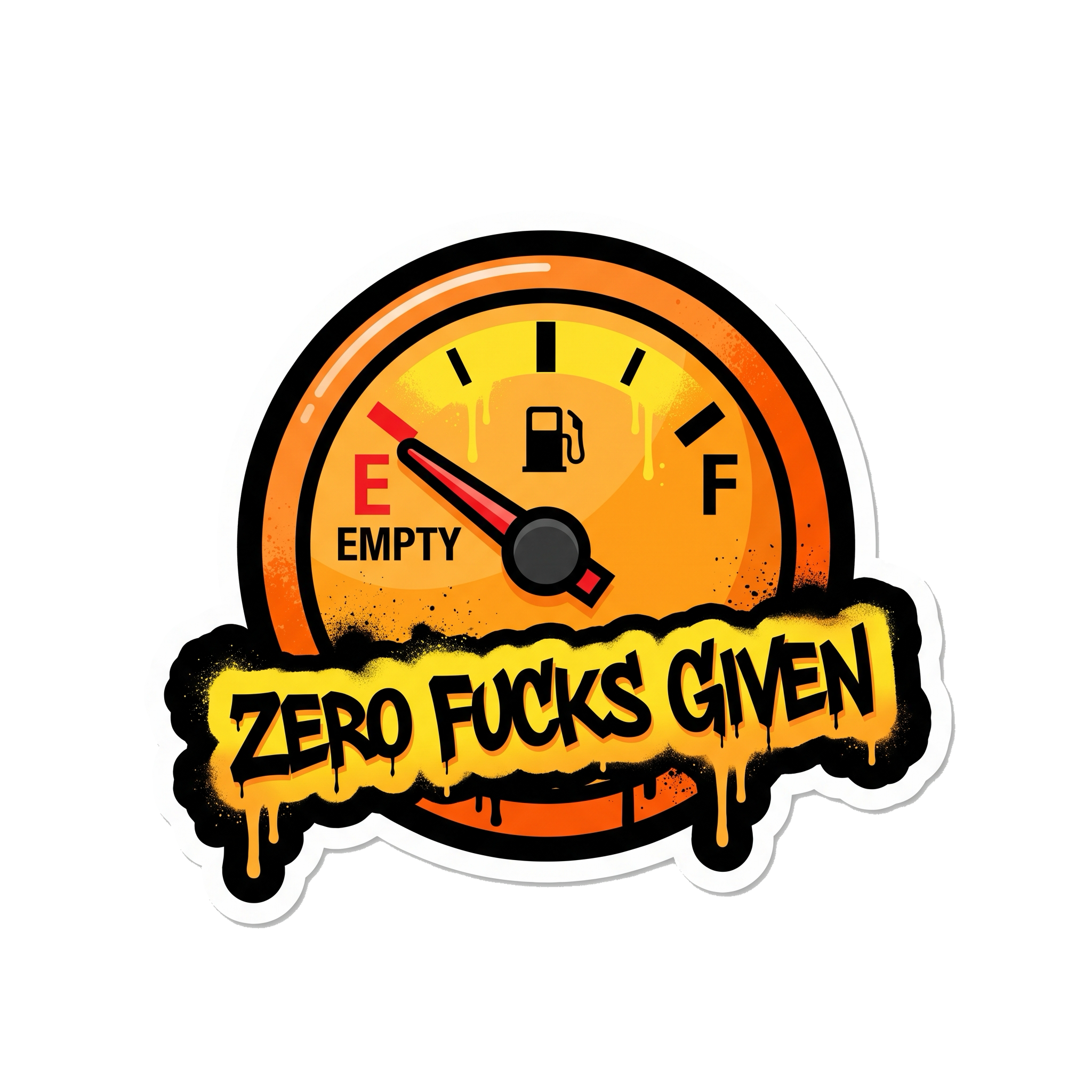 Zero F*cks Given Sticker — Stickatude UV-printed die-cut sticker