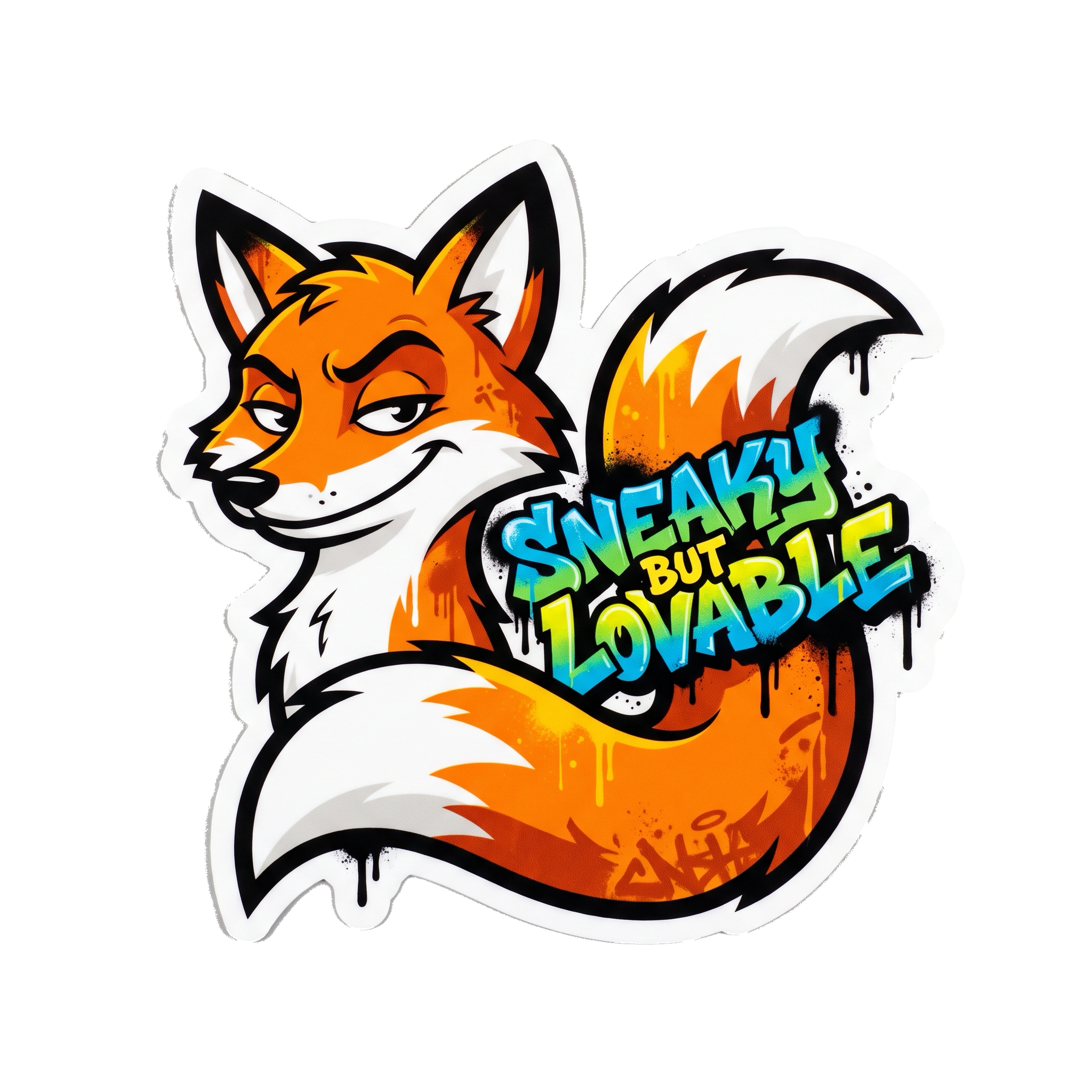 Sneaky But Lovable Sticker — Stickatude UV-printed die-cut sticker