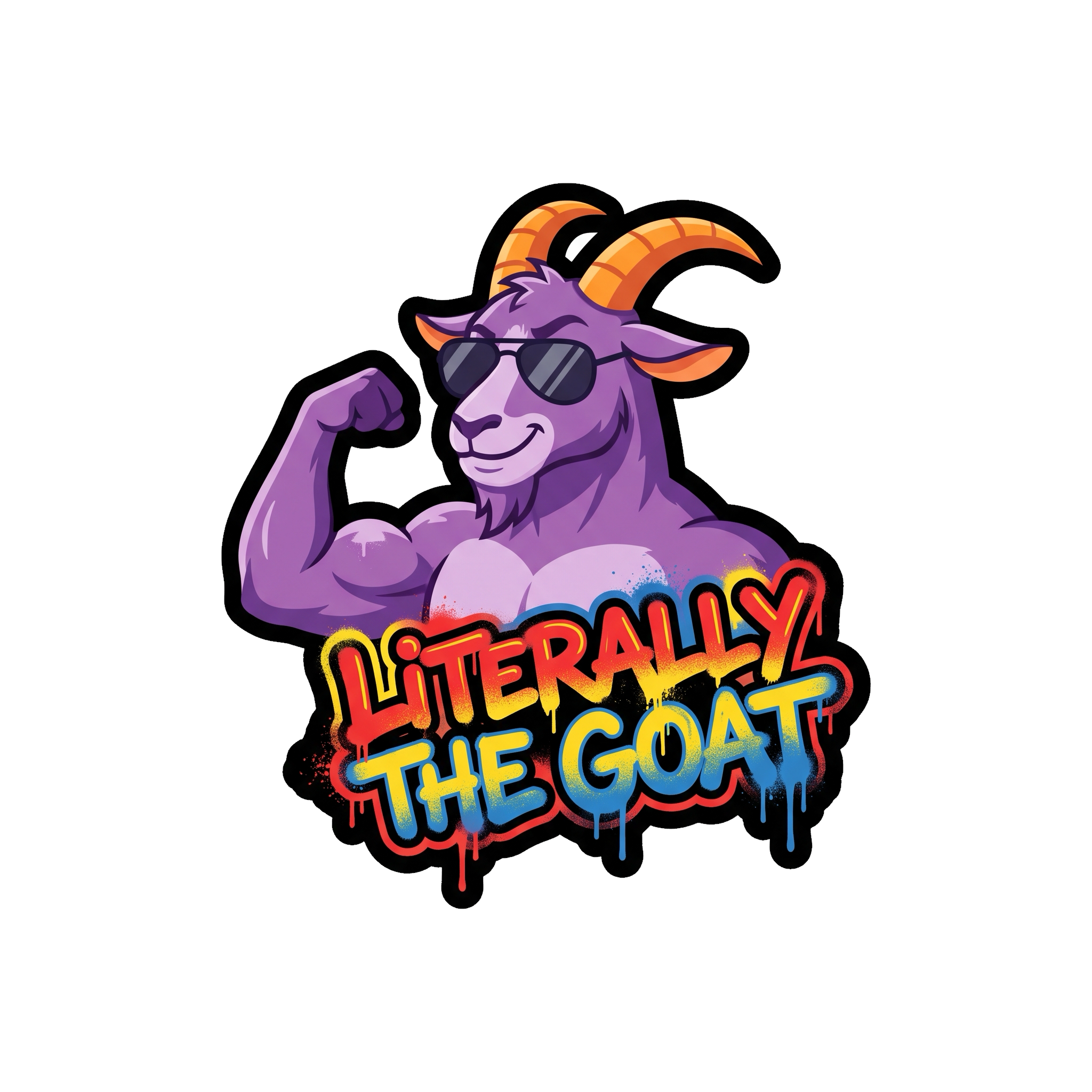 Literally The GOAT Sticker — Stickatude UV-printed die-cut sticker
