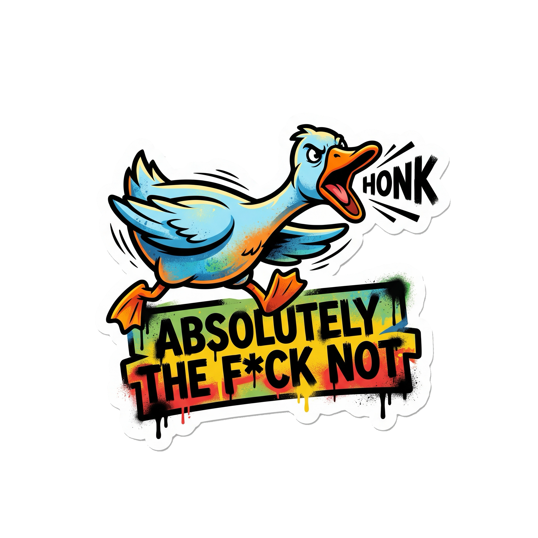 Absolutely The F*ck Not Sticker — Stickatude UV-printed die-cut sticker