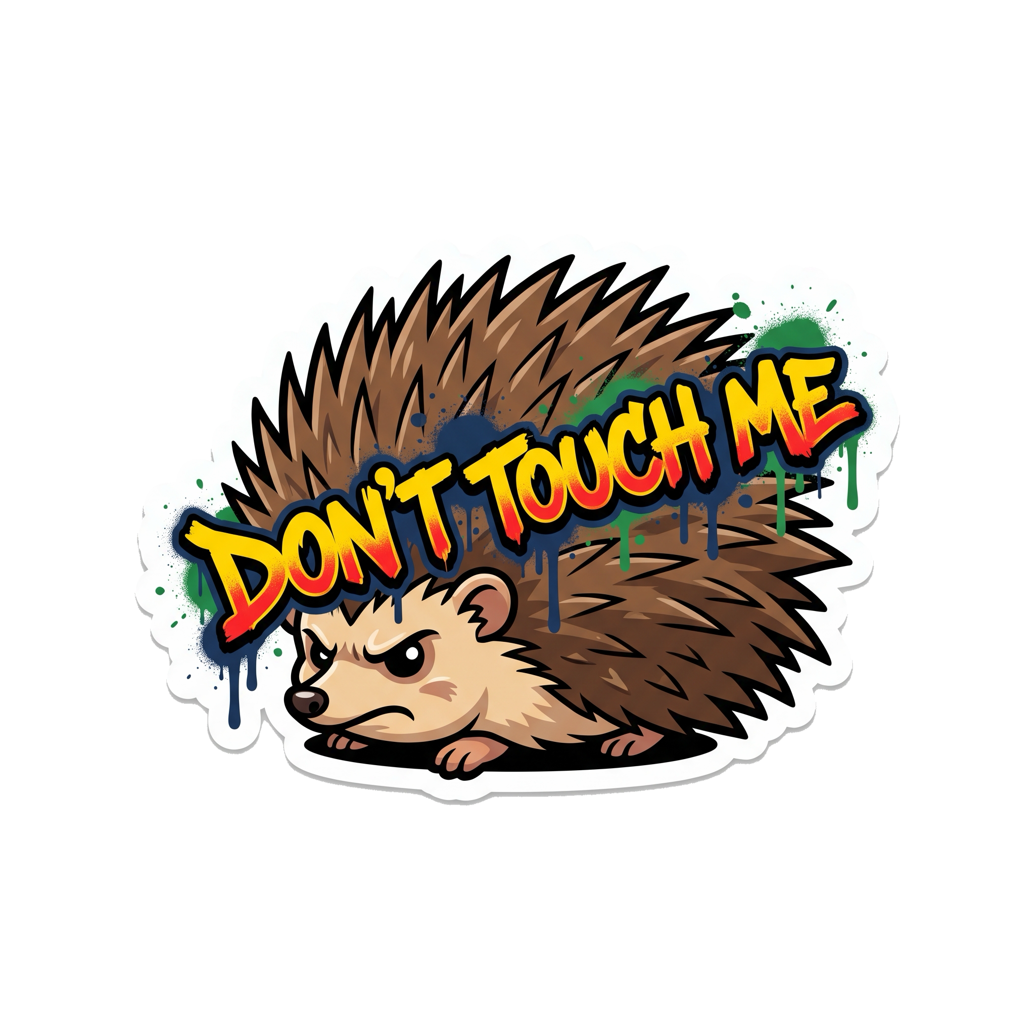 Don't Touch Me Sticker — Stickatude UV-printed die-cut sticker