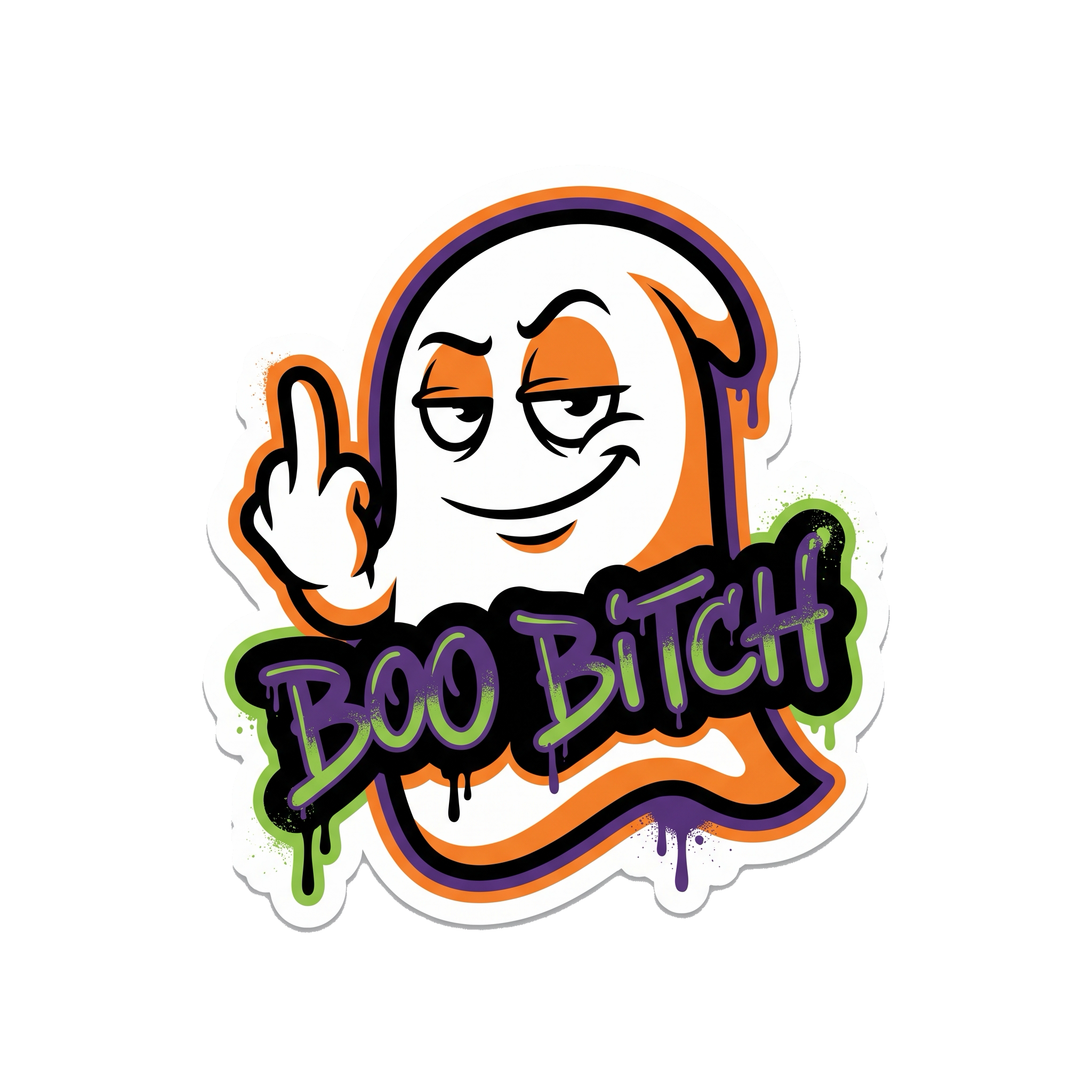 Boo Bitch Halloween Sticker — Stickatude UV-printed die-cut Halloween sticker