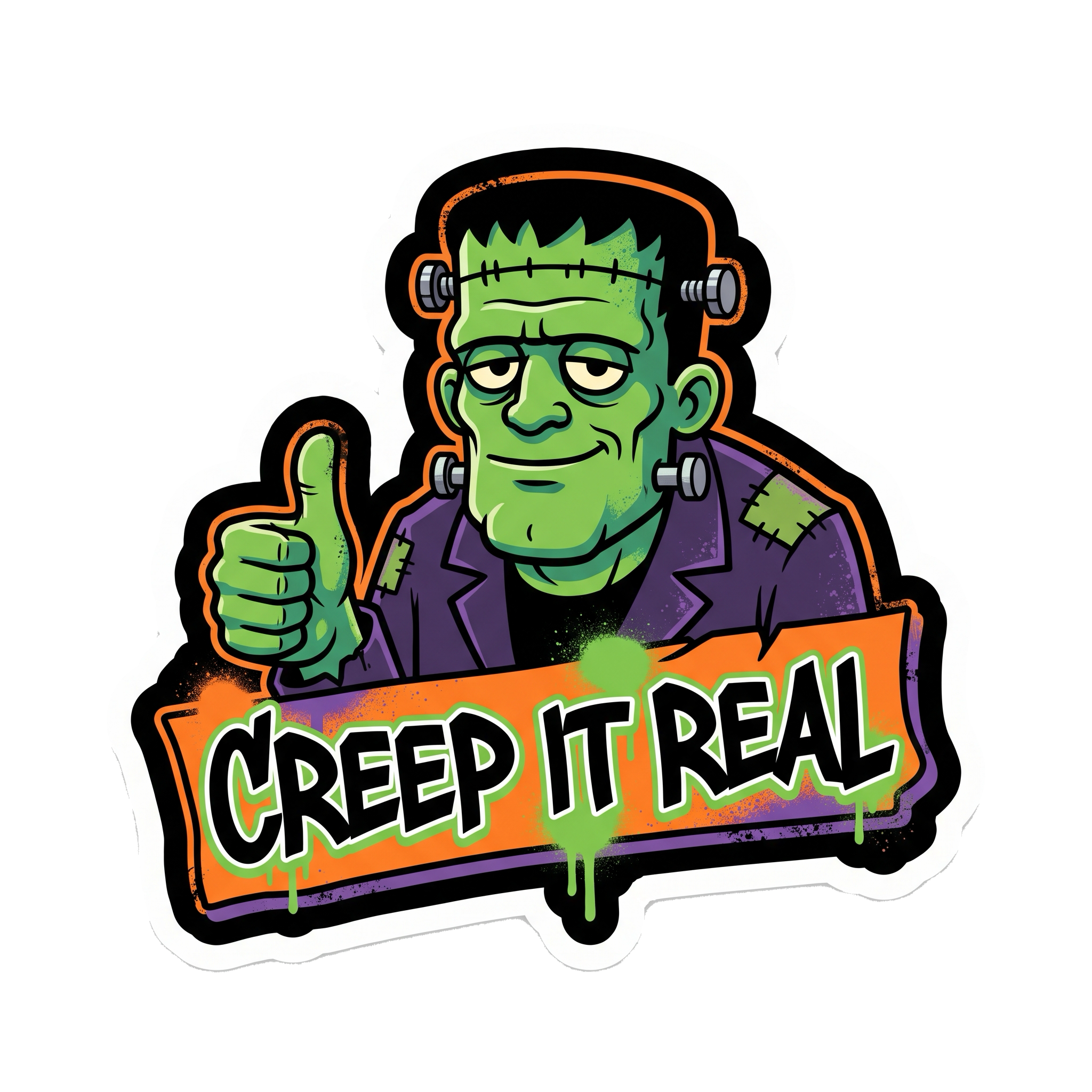 Creep It Real Halloween Sticker — Stickatude UV-printed die-cut Halloween sticker