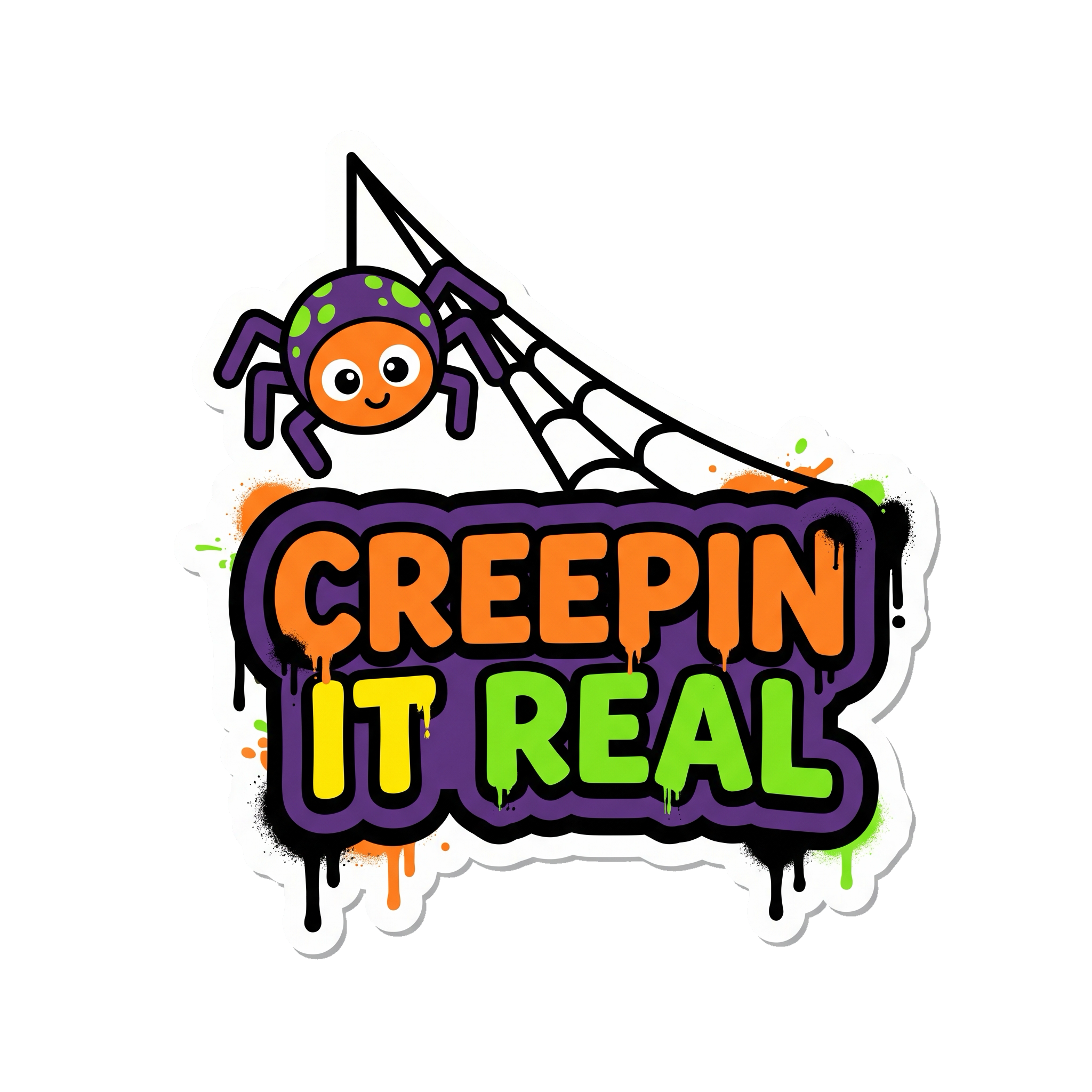 Creepin' It Real Sticker — Stickatude UV-printed die-cut Halloween sticker