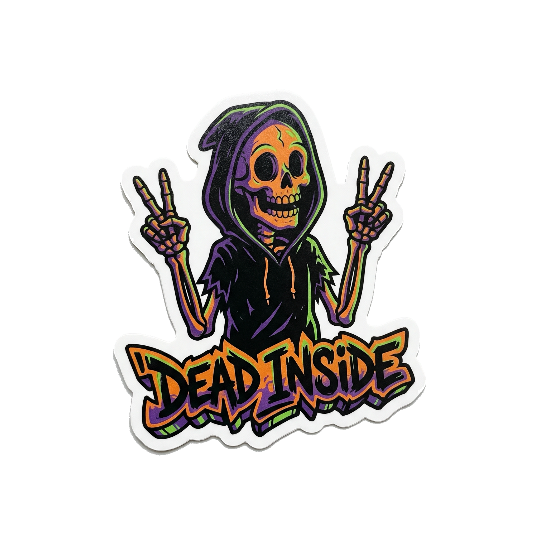 Dead Inside Halloween Sticker — Stickatude UV-printed die-cut Halloween sticker