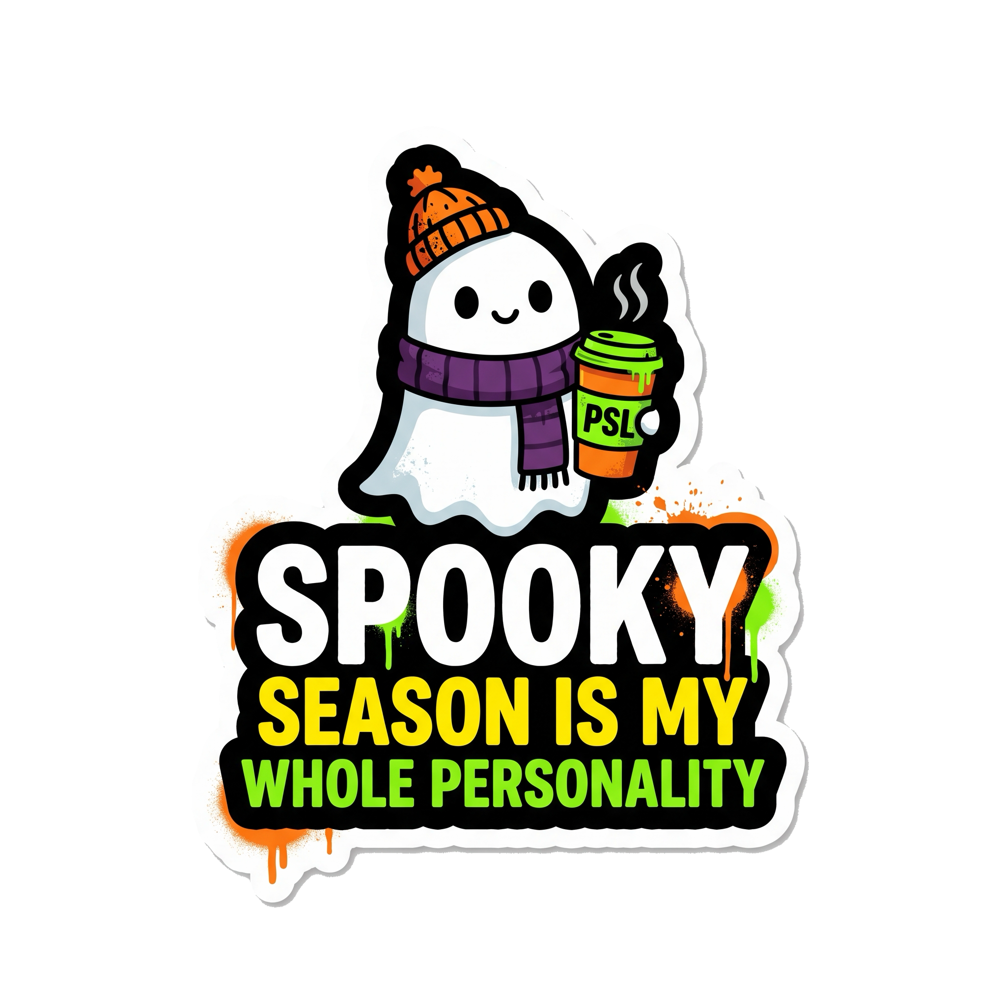 Spooky Season Is My Personality Sticker — Stickatude UV-printed die-cut Halloween sticker