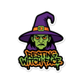 Resting Witch Face Halloween Sticker — Stickatude UV-printed die-cut Halloween sticker
