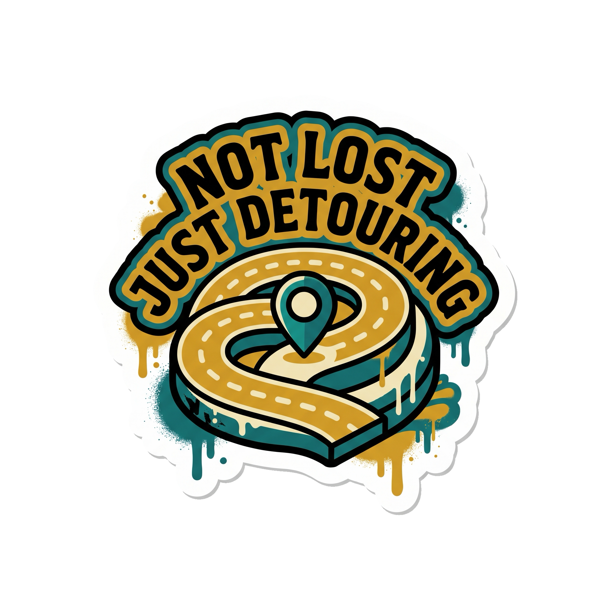 Not Lost Just Detouring Sticker — Stickatude UV-printed window sticker