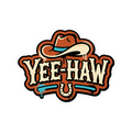Yee-Haw Western Sticker — Stickatude UV-printed window sticker