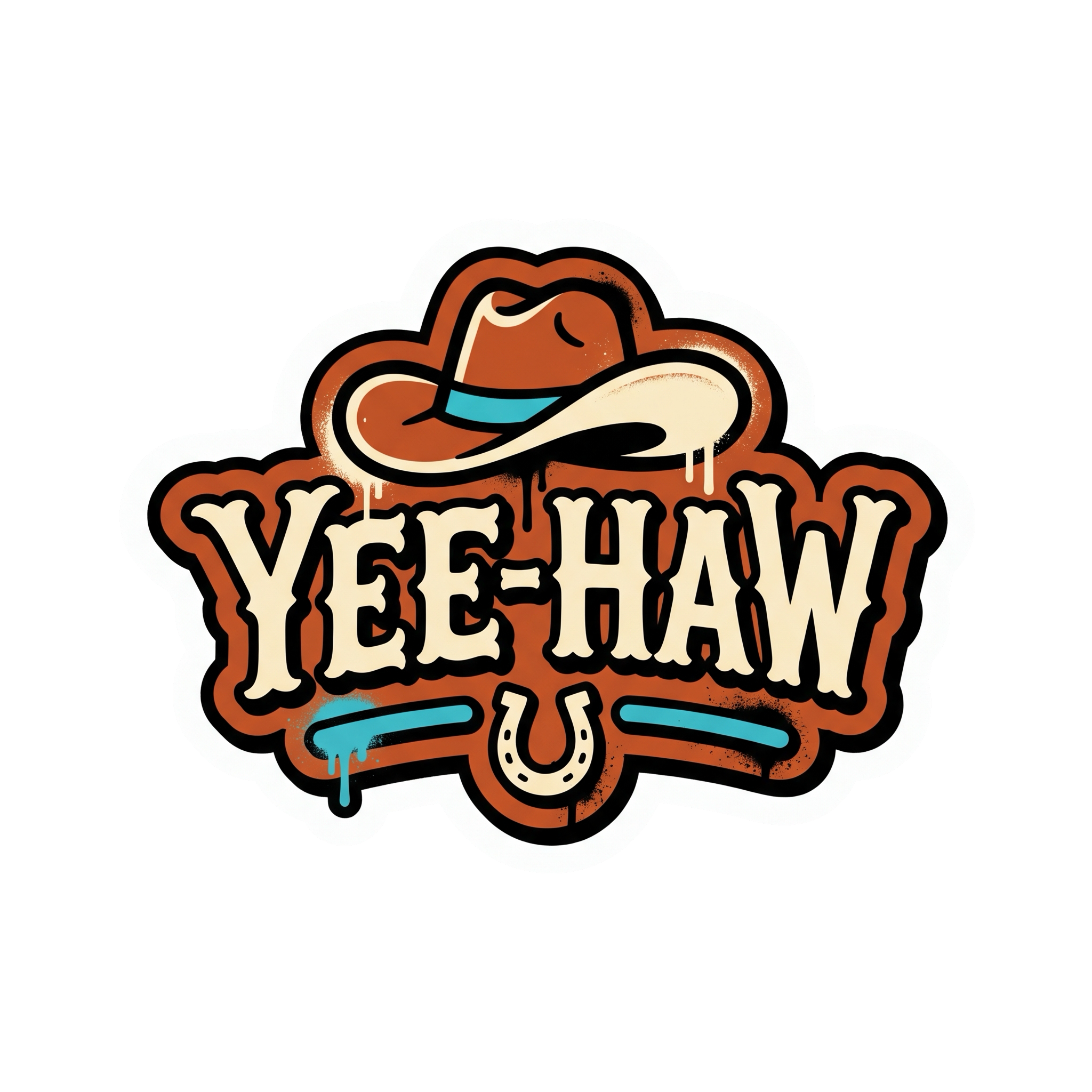 Yee-Haw Western Sticker — Stickatude UV-printed window sticker