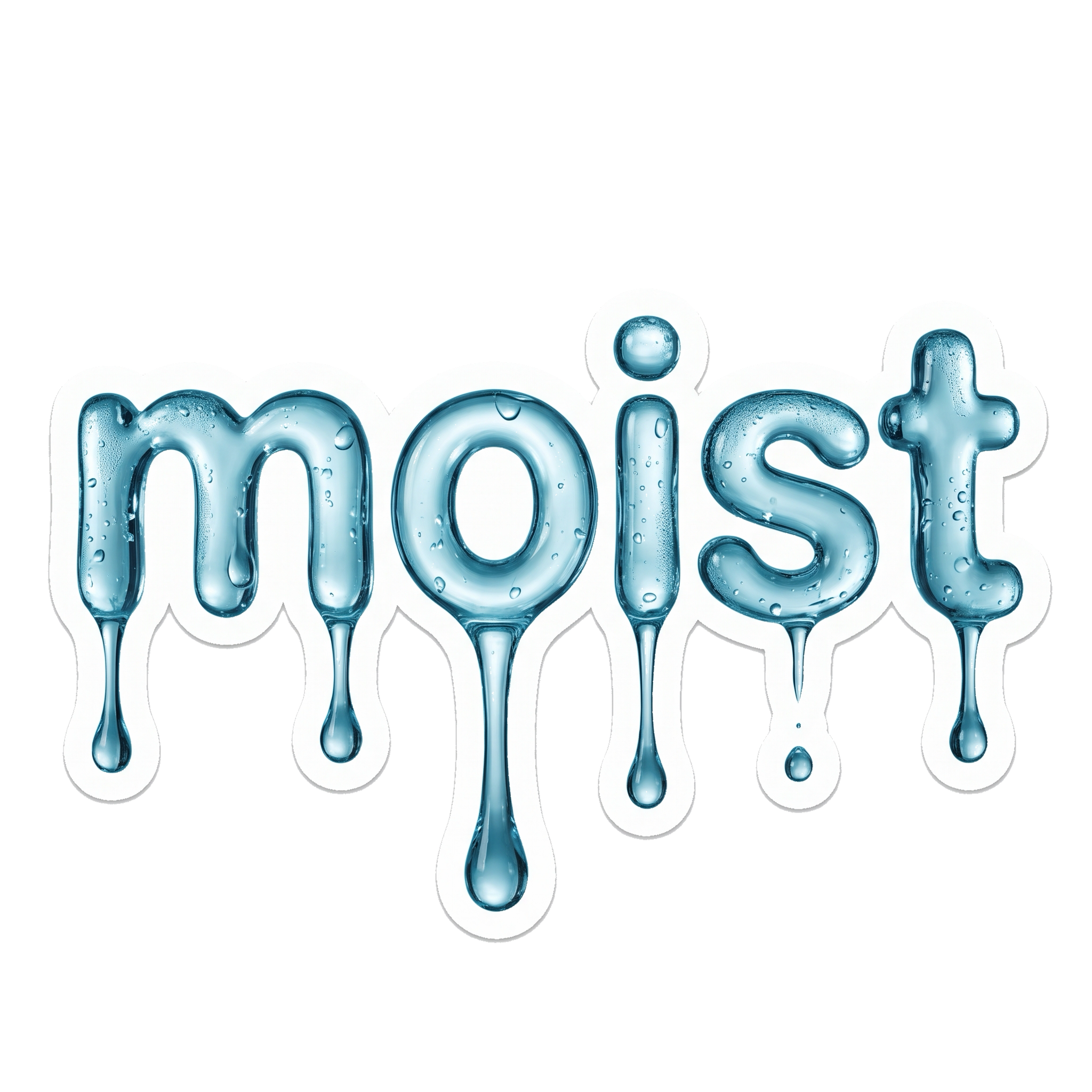 Moist Window Sticker — Stickatude UV-printed drippy water-letter window sticker