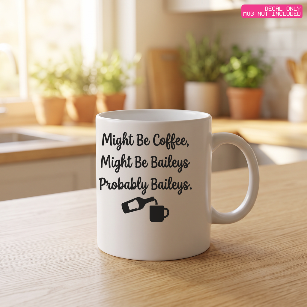 Might Be Baileys Mug Decal — Stickatude mug decal (decal only, mug not included)