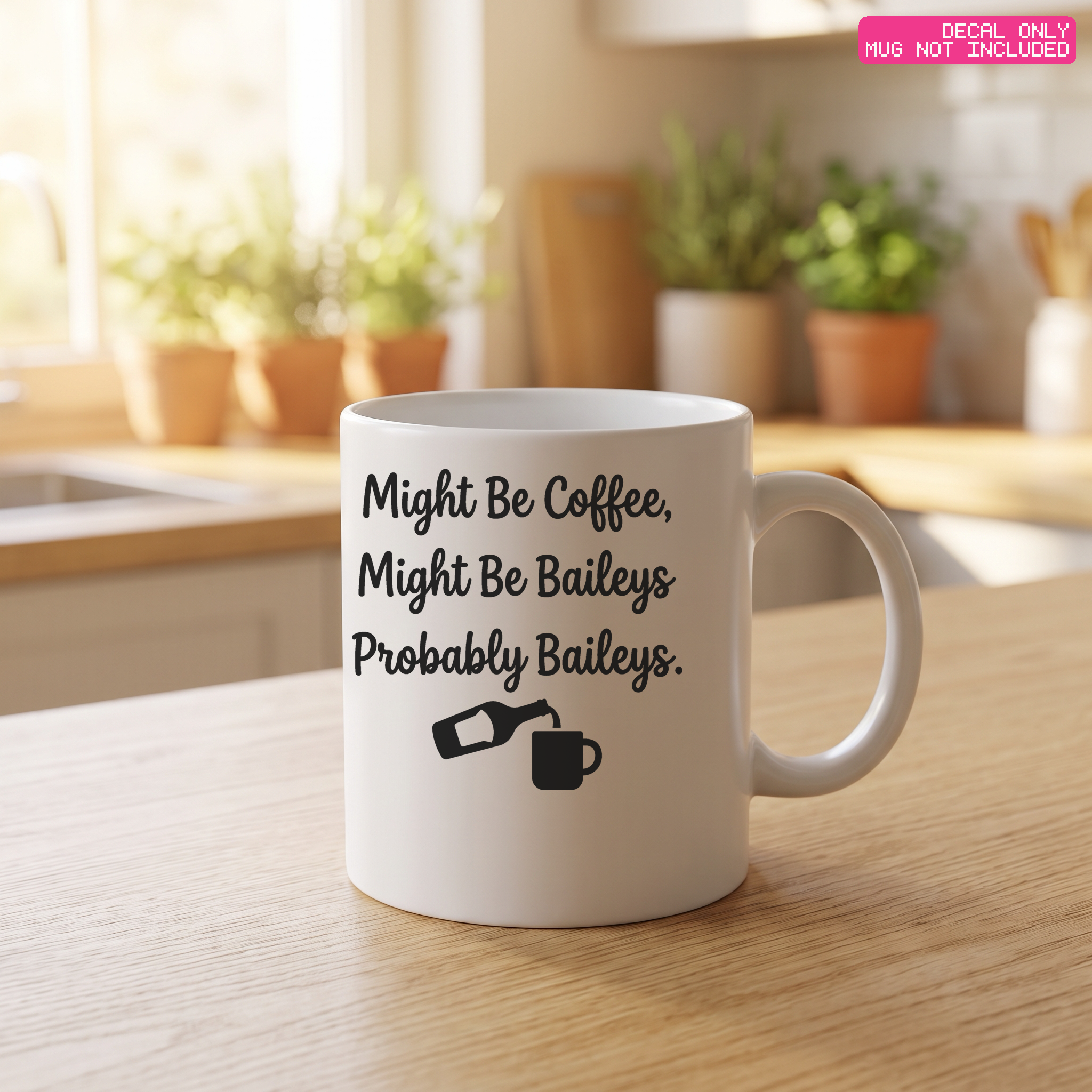 Might Be Baileys Mug Decal — Stickatude mug decal (decal only, mug not included)