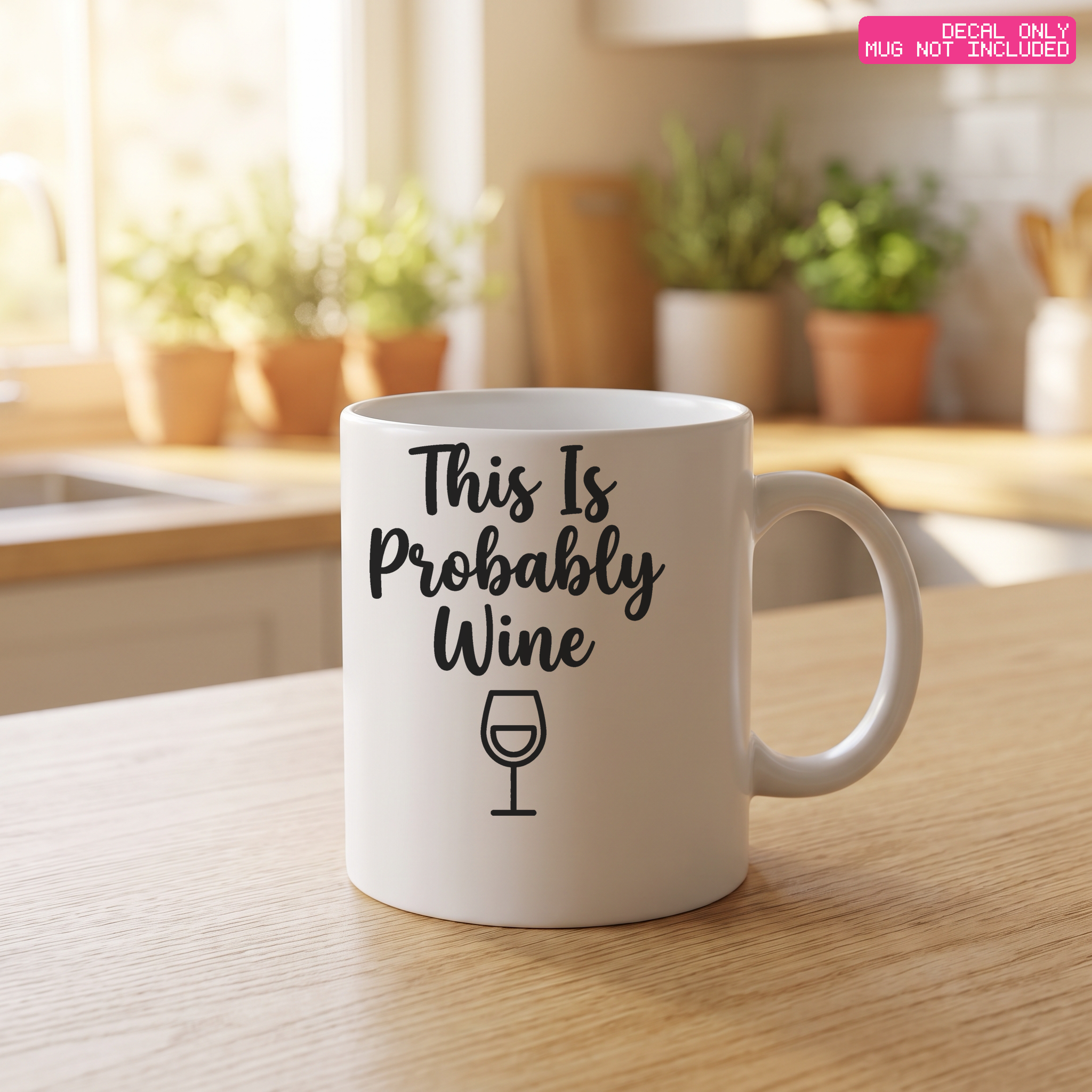 Probably Wine Mug Decal — Stickatude mug decal (decal only, mug not included)