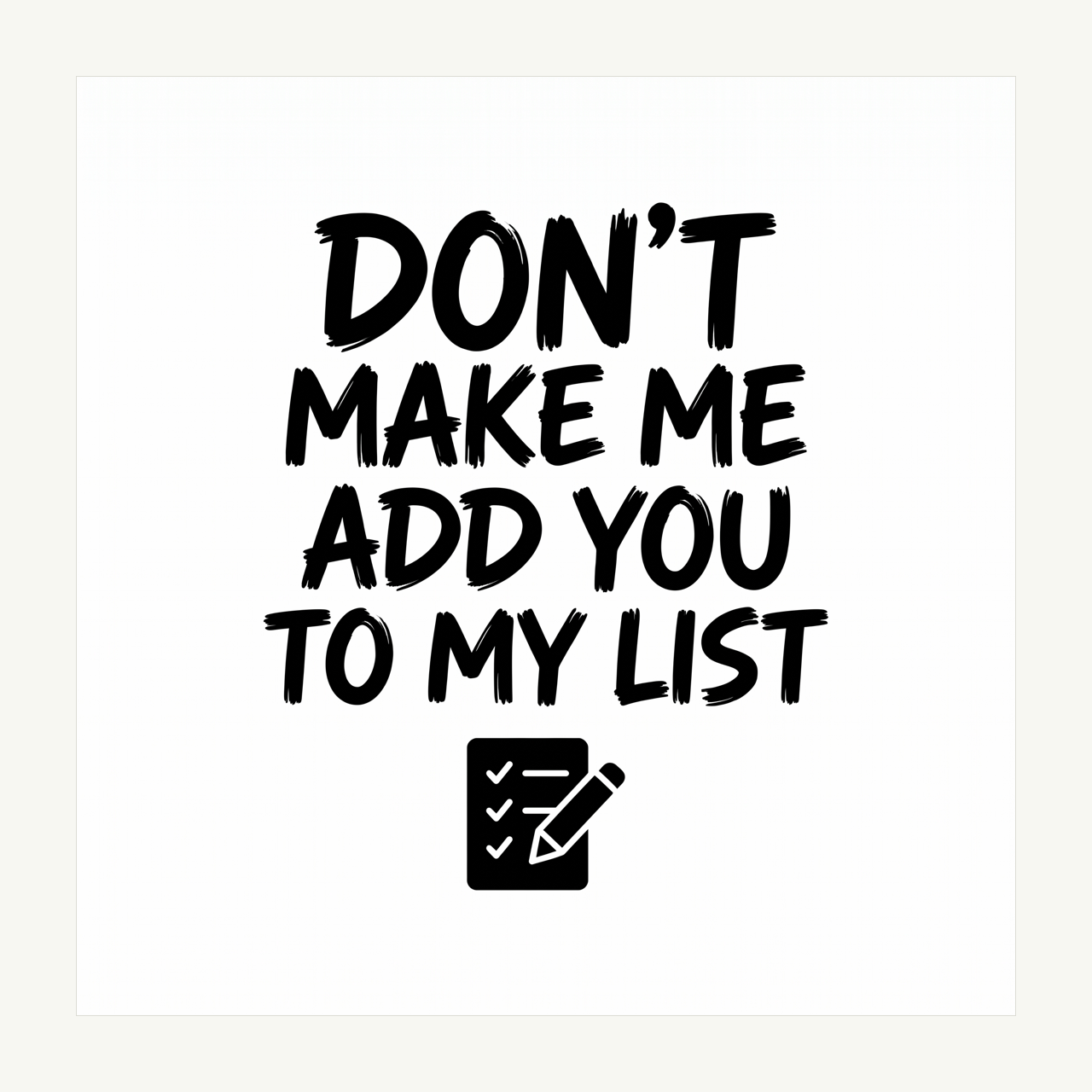 Add You To My List Mug Decal artwork