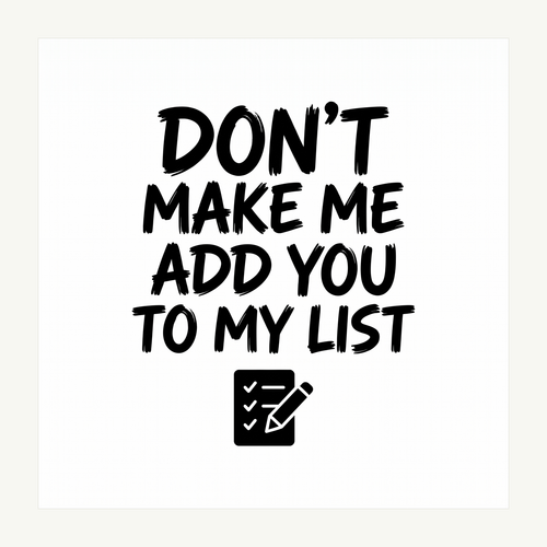Add You To My List Mug Decal artwork