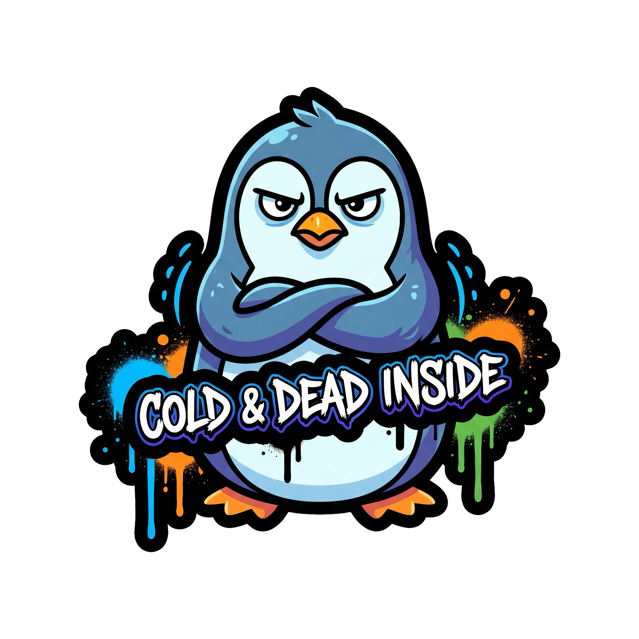 Cold & Dead Inside Sticker — Stickatude UV-printed die-cut sticker