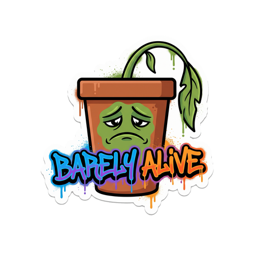 Barely Alive Sticker — Stickatude UV-printed die-cut sticker