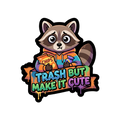 Trash But Make It Cute Sticker — Stickatude UV-printed die-cut sticker