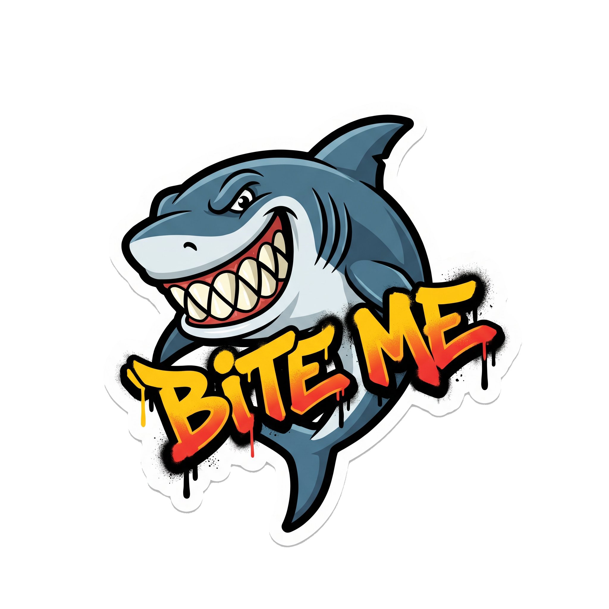 Bite Me Sticker — Stickatude UV-printed die-cut sticker