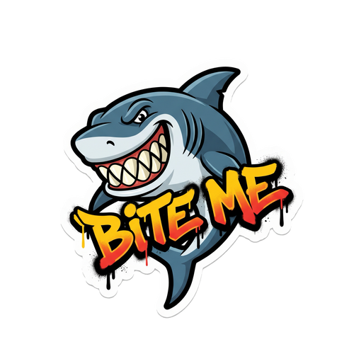 Bite Me Sticker — Stickatude UV-printed die-cut sticker