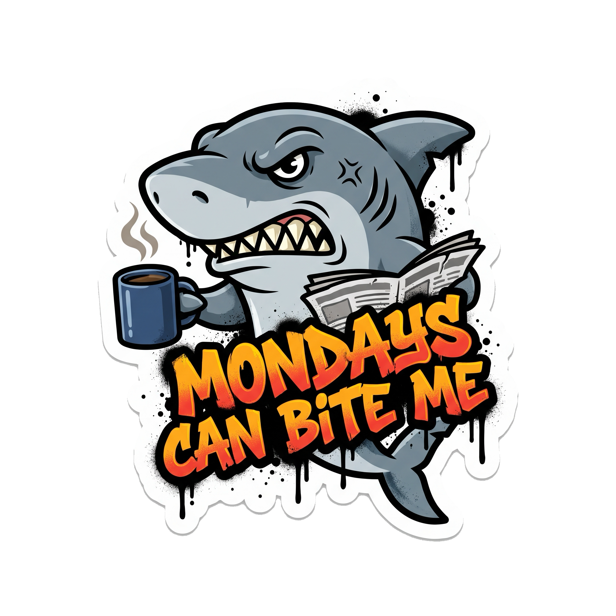 Mondays Can Bite Me Sticker — Stickatude UV-printed die-cut sticker
