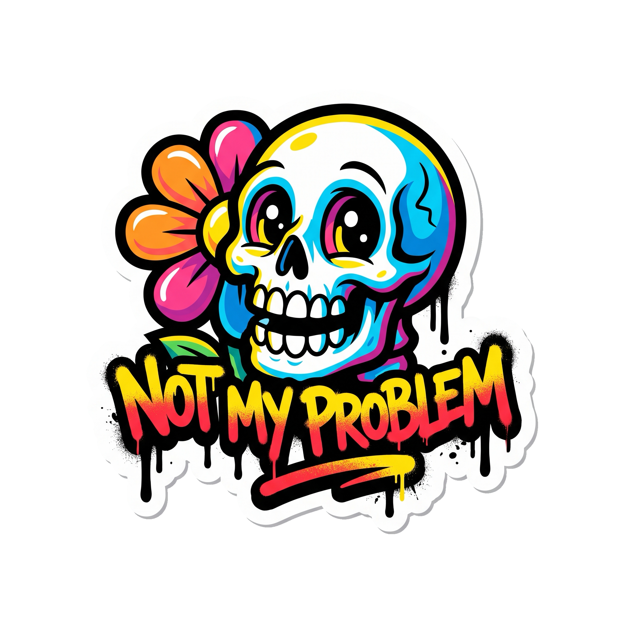 Not My Problem Sticker — Stickatude UV-printed die-cut sticker