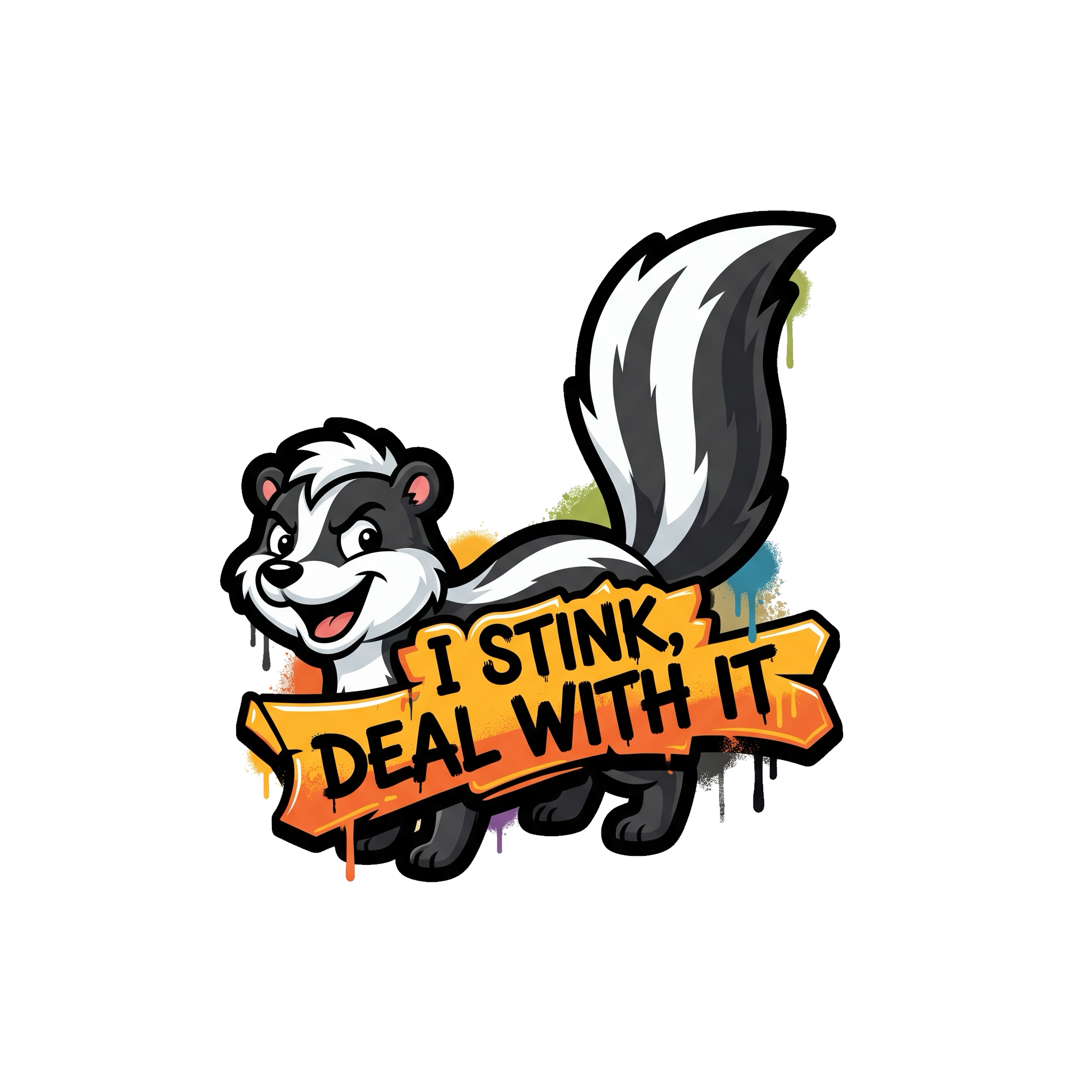 I Stink, Deal With It Sticker — Stickatude UV-printed die-cut sticker