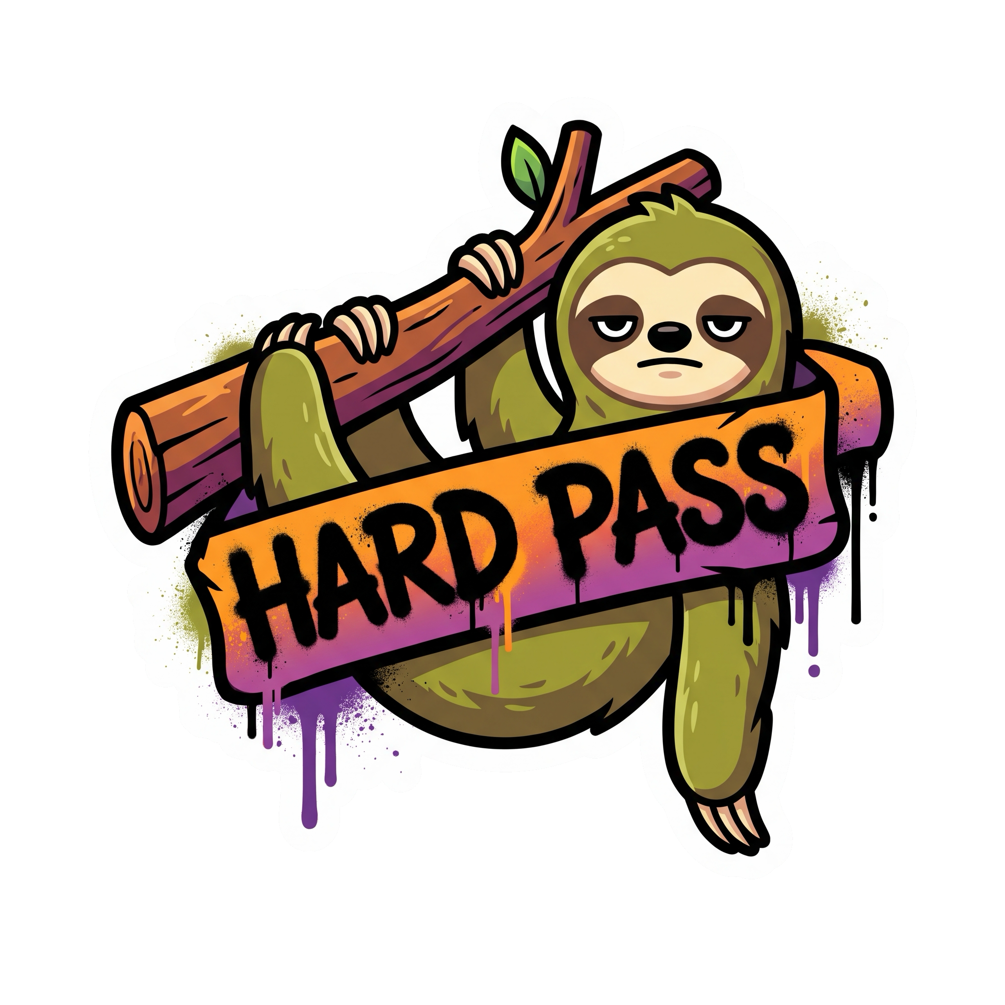 Hard Pass Sticker — Stickatude UV-printed die-cut sticker