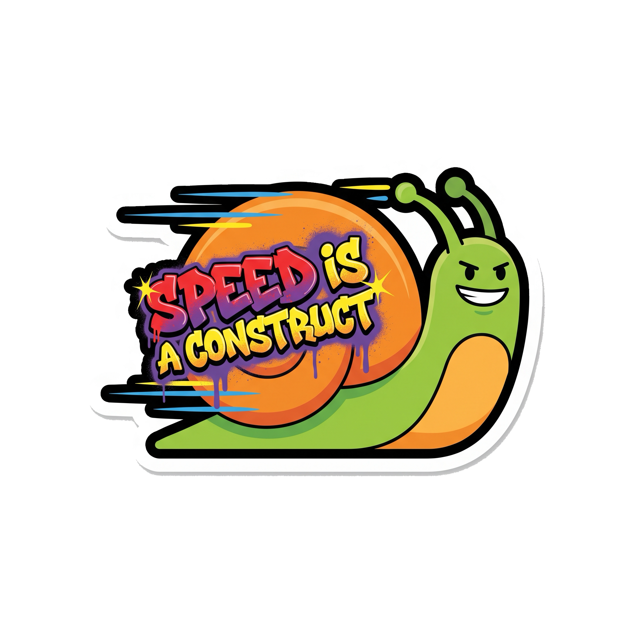 Speed Is A Construct Sticker — Stickatude UV-printed die-cut sticker