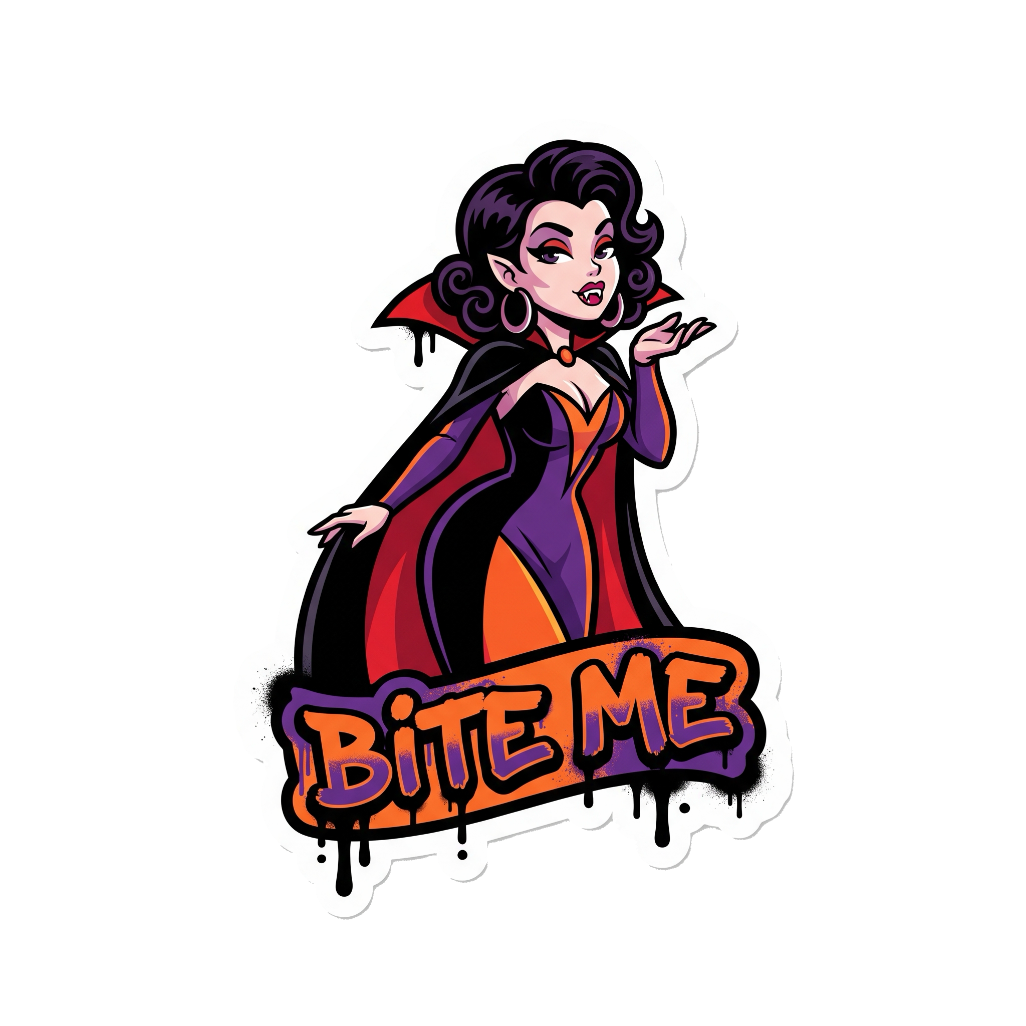 Bite Me Halloween Sticker — Stickatude UV-printed die-cut Halloween sticker
