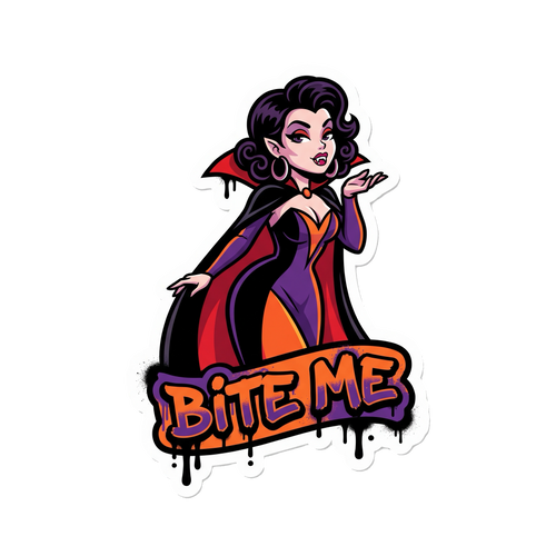 Bite Me Halloween Sticker — Stickatude UV-printed die-cut Halloween sticker