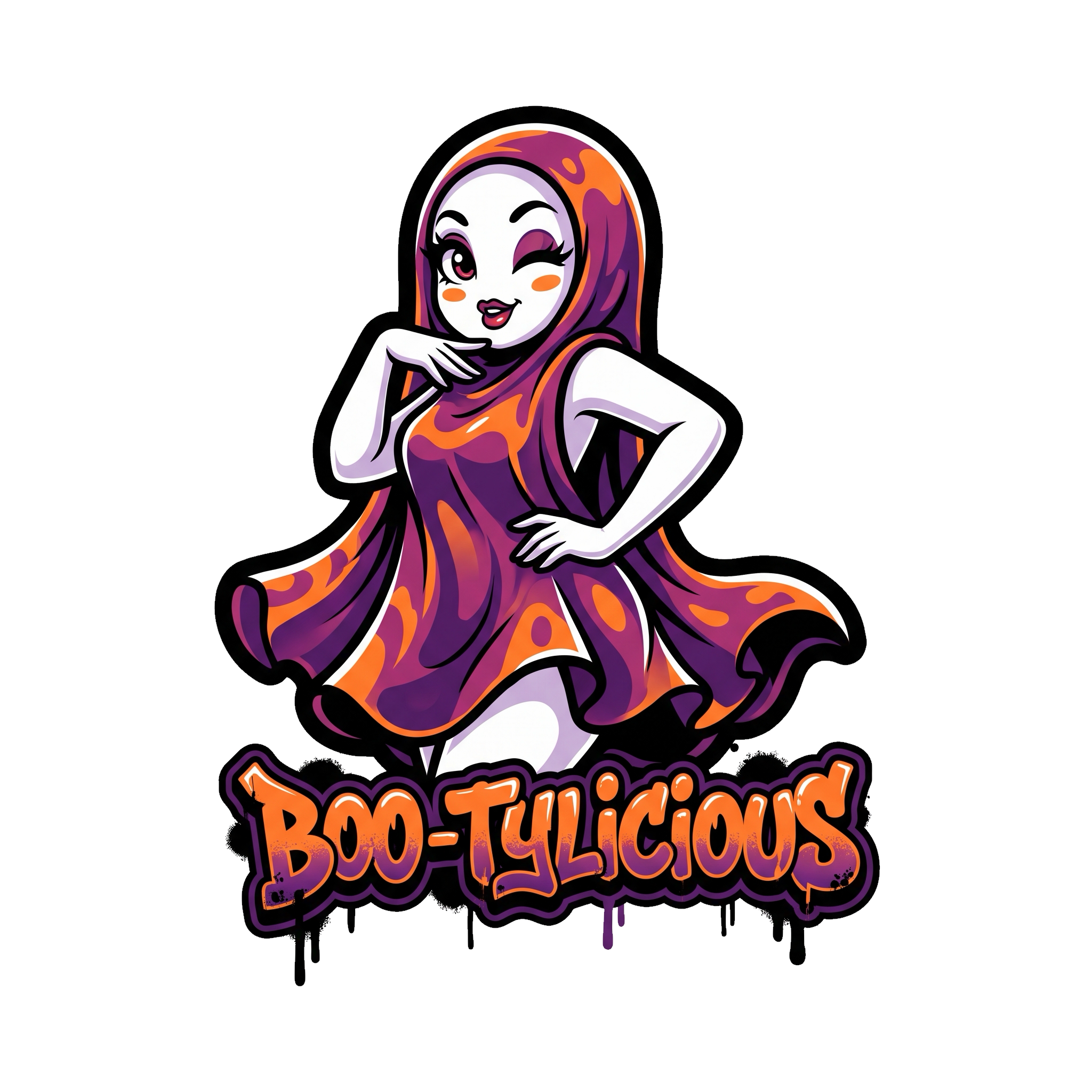 Boo-tylicious Halloween Sticker — Stickatude UV-printed die-cut Halloween sticker